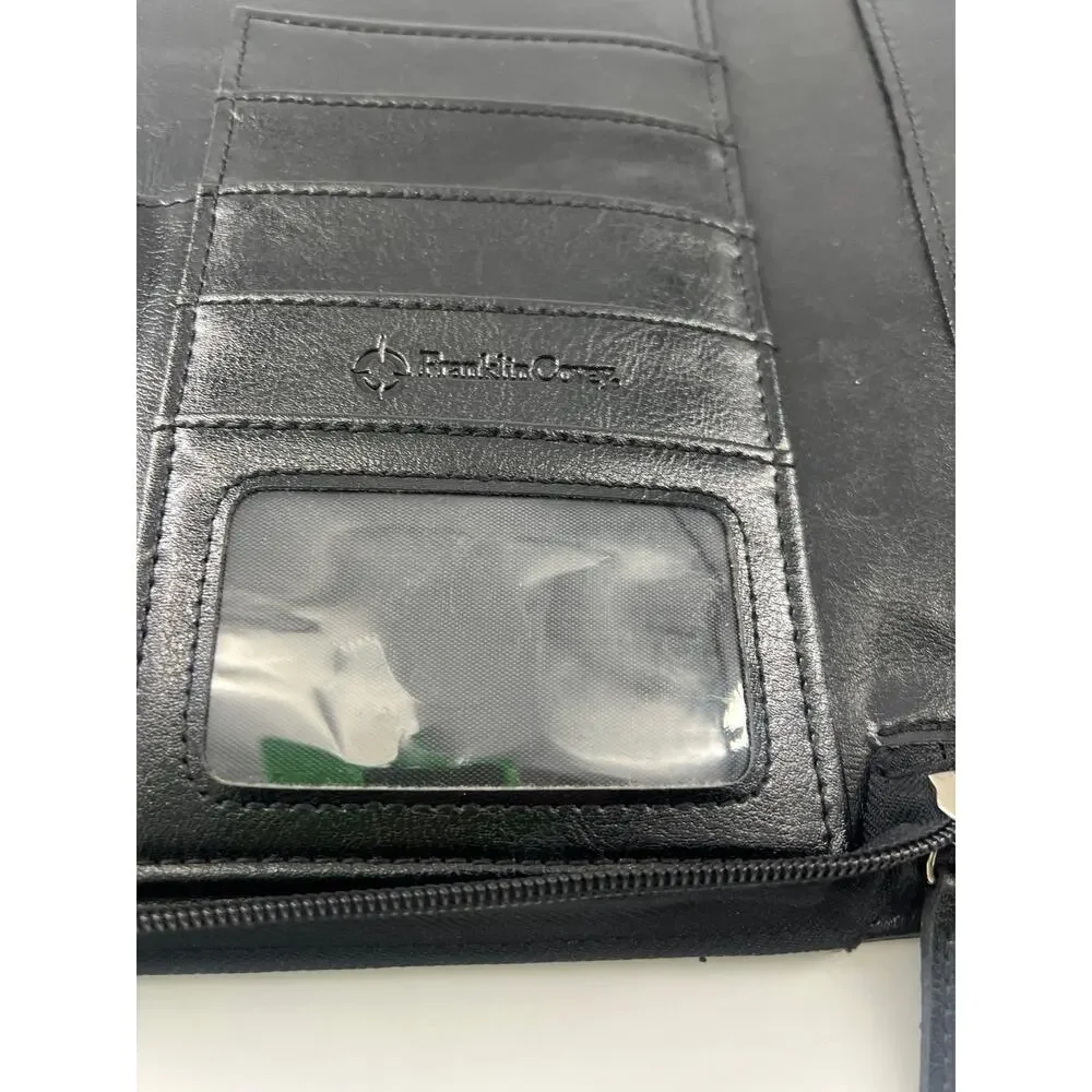 Franklin Covey Black Leather Zip Portfolio Office Notebook 12 x10 Professional